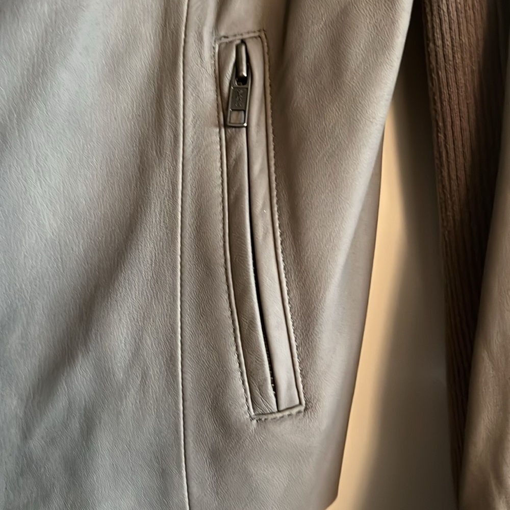 VEDA Leather Moto Biker Jacket - Picture 11 of 15